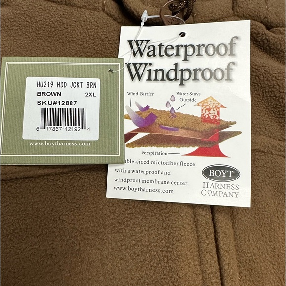 Boyt Harness Mens Hu219 Fleece Water and Windproof Hooded Jacket New With Tags - Picture 2 of 4